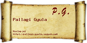 Pallagi Gyula névjegykártya